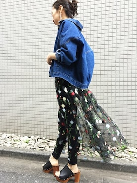 「Settimissimo（セッティミッシモ）のアイテム（スカート）」を使った、Yumiさん（レディース・156cm）の春コーディネート