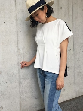 「Settimissimo（セッティミッシモ）のアイテム（トップス）」を使った、Yumiさん（レディース・156cm）の春コーディネート