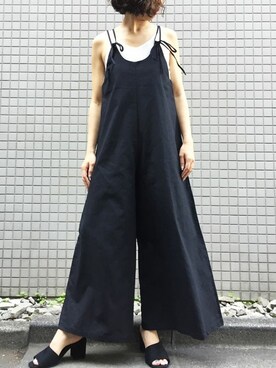 「Settimissimo（セッティミッシモ）のアイテム（つなぎ/オールインワン）」を使った、Yumiさん（レディース・156cm）の春コーディネート