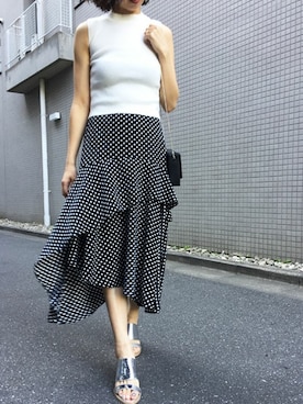 「Settimissimo（セッティミッシモ）のアイテム（スカート）」を使った、Yumiさん（レディース・156cm）の春コーディネート