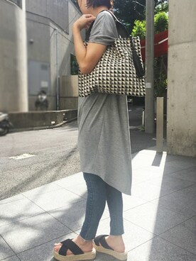 「Settimissimo（セッティミッシモ）のアイテム（バッグ）」を使った、Yumiさん（レディース・156cm）の夏コーディネート