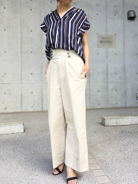 「Settimissimo（セッティミッシモ）のアイテム（パンツ）」を使った、Yumiさん（レディース・156cm）の夏コーディネート