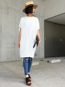 「Settimissimo（セッティミッシモ）のアイテム（トップス）」を使った、Yumiさん（レディース・156cm）の夏コーディネート