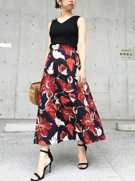 「Settimissimo（セッティミッシモ）のアイテム（スカート）」を使った、Yumiさん（レディース・156cm）の夏コーディネート
