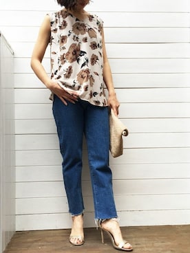 「Settimissimo（セッティミッシモ）のアイテム（トップス）」を使った、Yumiさん（レディース・156cm）の夏コーディネート