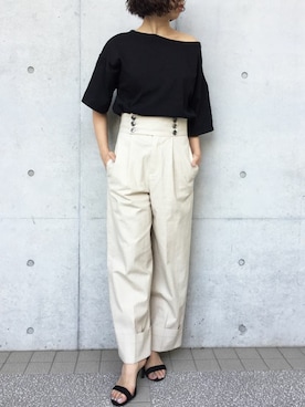 「Settimissimo（セッティミッシモ）のアイテム（パンツ）」を使った、Yumiさん（レディース・156cm）の夏コーディネート