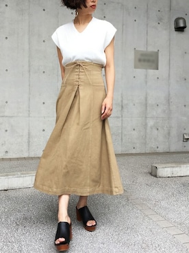 「Settimissimo（セッティミッシモ）のアイテム（トップス）」を使った、Yumiさん（レディース・156cm）の夏コーディネート