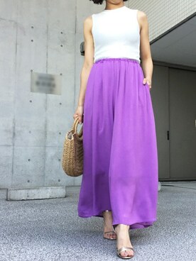 「Settimissimo（セッティミッシモ）のアイテム（パンツ）」を使った、Yumiさん（レディース・156cm）の夏コーディネート