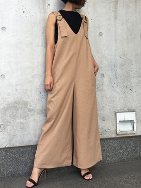 「Settimissimo（セッティミッシモ）のアイテム（オールインワン・サロペット）」を使った、Yumiさん（レディース・156cm）の夏コーディネート