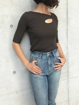 「Settimissimo（セッティミッシモ）のアイテム（トップス）」を使った、Yumiさん（レディース・156cm）の夏コーディネート