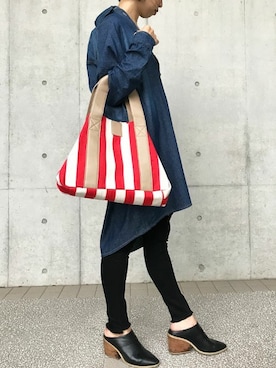 「Settimissimo（セッティミッシモ）のアイテム（バッグ）」を使った、Yumiさん（レディース・156cm）の夏コーディネート