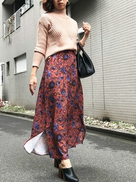 「Settimissimo（セッティミッシモ）のアイテム（スカート）」を使った、Yumiさん（レディース・156cm）の秋コーディネート