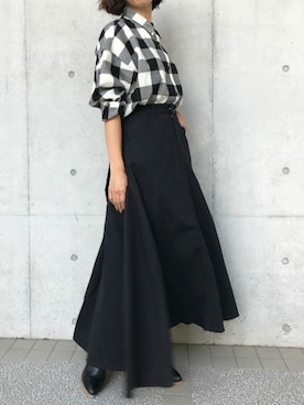 「Settimissimo（セッティミッシモ）のアイテム（スカート）」を使った、Yumiさん（レディース・156cm）の秋コーディネート