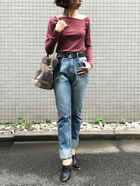 「Settimissimo（セッティミッシモ）のアイテム（バッグ）」を使った、Yumiさん（レディース・156cm）の秋コーディネート