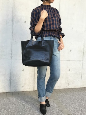 「Settimissimo（セッティミッシモ）のアイテム（バッグ）」を使った、Yumiさん（レディース・156cm）の秋コーディネート