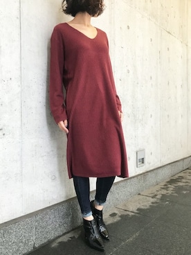 「Settimissimo（セッティミッシモ）のアイテム（ワンピース/ドレス）」を使った、Yumiさん（レディース・156cm）の秋コーディネート