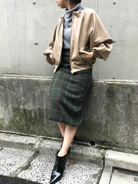 「Settimissimo（セッティミッシモ）のアイテム（ブルゾン）」を使った、Yumiさん（レディース・156cm）の秋コーディネート