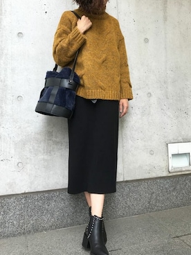「Settimissimo（セッティミッシモ）のアイテム（バッグ）」を使った、Yumiさん（レディース・156cm）の秋コーディネート