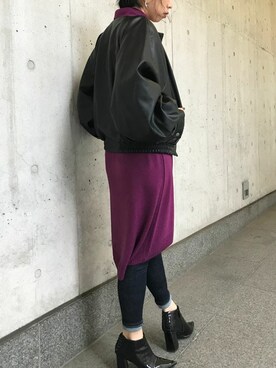 「Settimissimo（セッティミッシモ）のアイテム（ブルゾン）」を使った、Yumiさん（レディース・156cm）の秋コーディネート