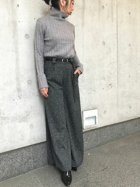 「Settimissimo（セッティミッシモ）のアイテム（パンツ）」を使った、Yumiさん（レディース・156cm）の秋コーディネート