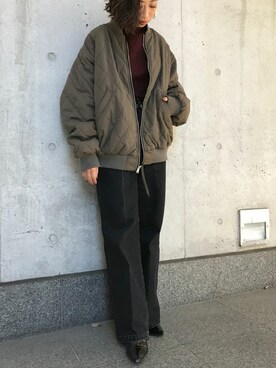 「Settimissimo（セッティミッシモ）のアイテム（ブルゾン）」を使った、Yumiさん（レディース・156cm）の冬コーディネート