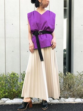 「Settimissimo（セッティミッシモ）のアイテム（トップス）」を使った、Yumiさん（レディース・156cm）の夏コーディネート