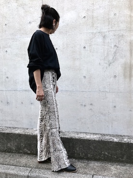 「ANVIL（アンヴィル）のアイテム」を使った、Yumiさん（レディース・156cm）の秋コーディネート