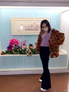 「VINTAGE（ヴィンテージ）のアイテム（ムートンコート）」を使った、nozomi519さん（レディース・156cm）の冬コーディネート