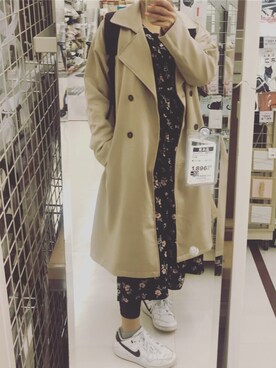 「Right-on（ライトオン）のアイテム（シャツワンピース）」を使った、Hitomeeee さん（レディース・155cm）の春コーディネート
