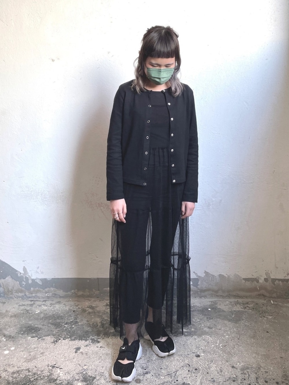 「無印良品のアイテム（ジャケット/アウター、ブラック系）」を使った、Ruby さん（レディース・153cm）の冬コーディネートの1枚目の写真