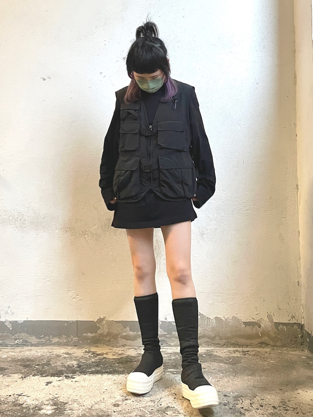 「GUのアイテム（トップス、ブラック系）」を使った、Ruby さん（レディース・153cm）の冬コーディネートの1枚目の写真