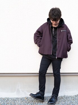 「KUUUPY」｜「アイテム（ブルゾン）」を使った、すーさん（メンズ・165cm）の秋コーディネート