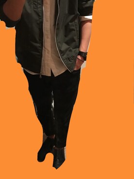 「Right-on（ライトオン）のアイテム（MA-1）」を使った、t-seiさん（メンズ・173cm）の春コーディネート