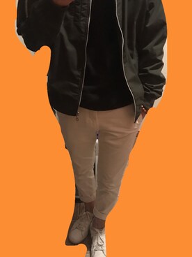 「Right-on（ライトオン）のアイテム（MA-1）」を使った、t-seiさん（メンズ・173cm）の春コーディネート