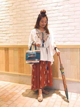 「チャイハネ（チャイハネ）のアイテム（バッグ）」を使った、ebiさん（レディース・154cm）の春コーディネート