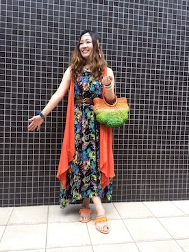 「チャイハネ（チャイハネ）のアイテム（ベスト）」を使った、ebiさん（レディース・154cm）の夏コーディネート