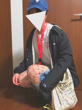 「Champion（チャンピオン）のアイテム（その他アウター）」を使った、まる。さん（レディース・168cm）の冬コーディネート