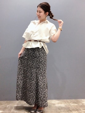 「DISCOAT（ディスコート）のバレーシューズ（バレエシューズ）」を使った、おかなさん（レディース・157cm）の夏コーディネート