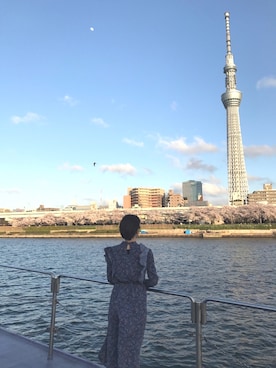 「ガラワンピース」｜ぺてさん（レディース・158cm）の春コーディネート