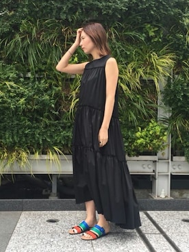 「ASTRAET（アストラット）のアイテム（ワンピース/ドレス）」を使った、ASAMI MIZUTANIさん（レディース・160cm）の夏コーディネート