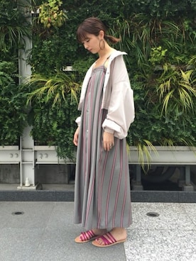 「ASTRAET（アストラット）のアイテム（ワンピース/ドレス）」を使った、ASAMI MIZUTANIさん（レディース・160cm）の夏コーディネート