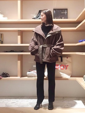 「ASTRAET（アストラット）のアイテム（ジャケット/アウター）」を使った、ASAMI MIZUTANIさん（レディース・160cm）の冬コーディネート