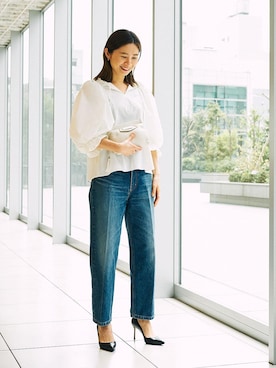 「ASTRAET（アストラット）のアイテム（パンツ）」を使った、ASAMI MIZUTANIさん（レディース・160cm）の春コーディネート