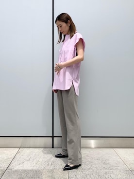 「ASTRAET（アストラット）のアイテム（パンツ）」を使った、ASAMI MIZUTANIさん（レディース・160cm）の春コーディネート