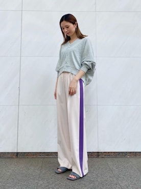 「ASTRAET（アストラット）のアイテム（パンツ）」を使った、ASAMI MIZUTANIさん（レディース・160cm）の夏コーディネート