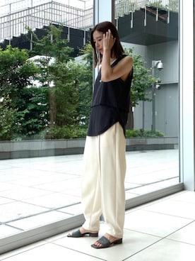 「ASTRAET（アストラット）のアイテム（アクセサリー）」を使った、ASAMI MIZUTANIさん（レディース・160cm）の夏コーディネート