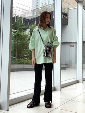 「ASTRAET（アストラット）のアイテム（パンツ）」を使った、ASAMI MIZUTANIさん（レディース・160cm）の夏コーディネート