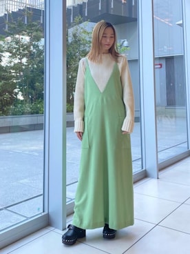 「ASTRAET（アストラット）のアイテム（ワンピース/ドレス）」を使った、ASAMI MIZUTANIさん（レディース・160cm）の秋コーディネート