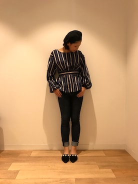 「BACK NUMBER（バックナンバー）のアイテム（ハンチング/ベレー帽）」を使った、さぁちさん（レディース・155cm）の秋コーディネート