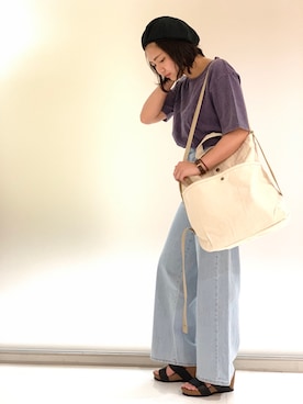 「BACK NUMBER（バックナンバー）のアイテム（ハンチング/ベレー帽）」を使った、さぁちさん（レディース・155cm）の夏コーディネート
